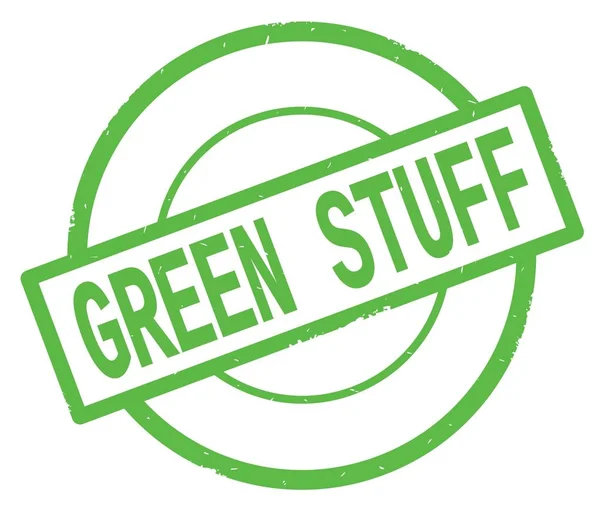 绿色的东西文本, 写在绿色简单的圆圈邮票. — 图库照片
