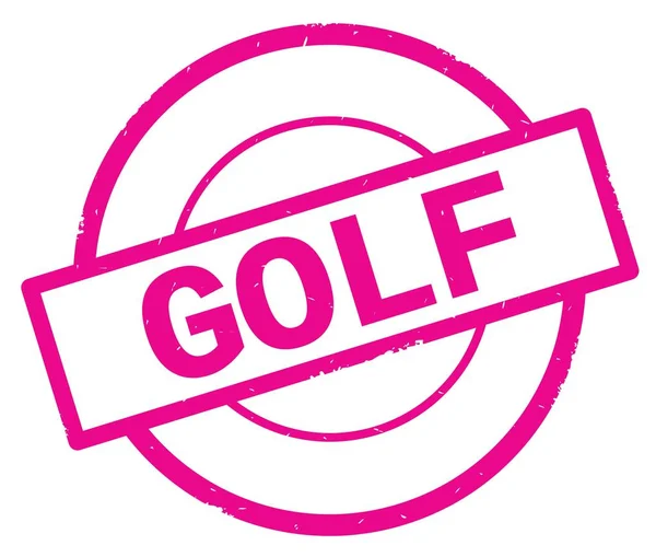 Golf metin, pembe daire basit damga yazılmış. — Stok fotoğraf