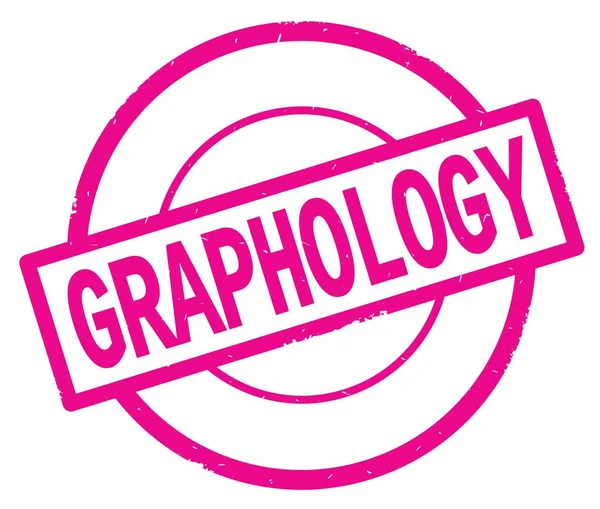 Grafologie text, napsaný na známce růžová jednoduchý kruh. — Stock fotografie