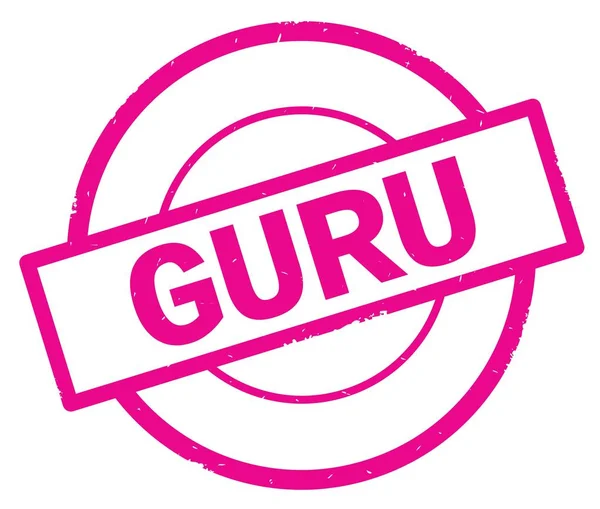 Guru-Text, geschrieben auf rosa einfachen Kreis-Stempel. — Stockfoto