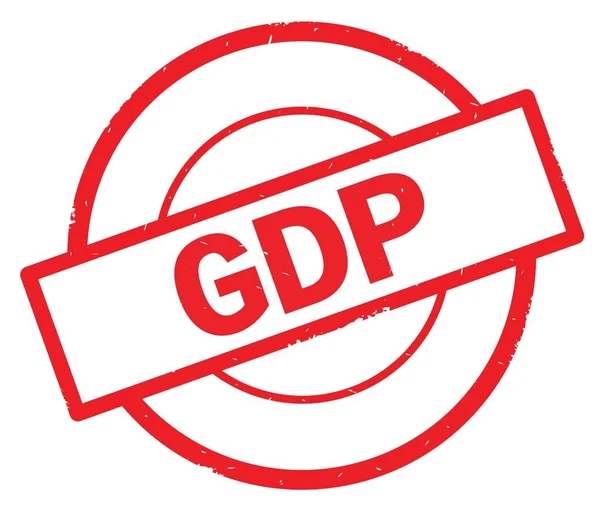 Текст ВВП, написанный на простой красной марке круга . — стоковое фото