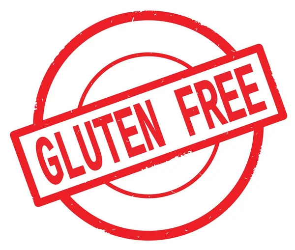 GLUTEN texto libre, escrito en rojo sello círculo simple . — Foto de Stock