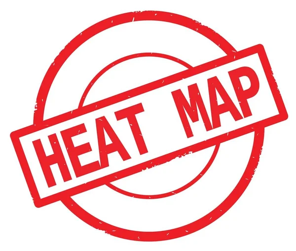 Θερμότητας χάρτη κείμενο, γραμμένο σε κόκκινο κύκλο απλό γραμματόσημο. — Φωτογραφία Αρχείου