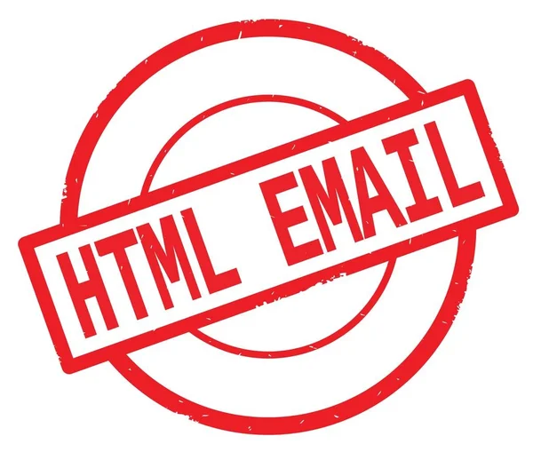 Texto HTML EMAIL, escrito no selo círculo simples vermelho . — Fotografia de Stock