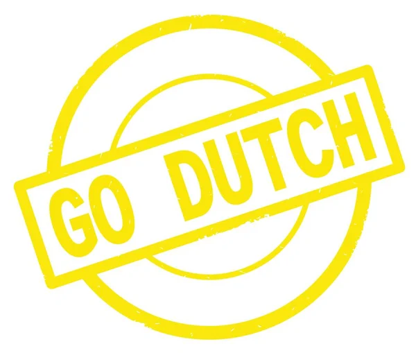 De tekst van de Nederlandse, geschreven op gele eenvoudige cirkel stempel gaan. — Stockfoto