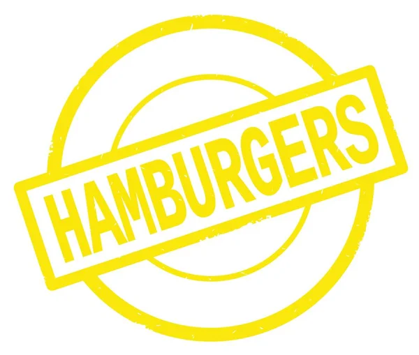 Hamburgers tekst, geschreven op gele eenvoudige cirkel stempel. — Stockfoto