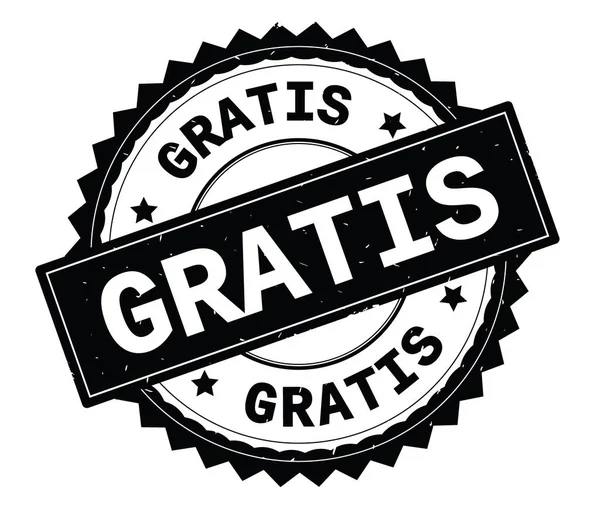 GRATIS black text round stamp, with zig zag border. — Stock Photo, Image