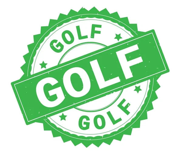 GOLF green text round stamp, with zig zag border. — Stock Photo, Image