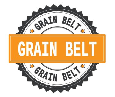 Tahıl kemer metin gri ve turuncu yuvarlak damga, zig zag bor ile