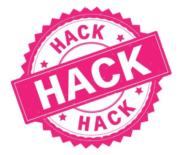 Kesmek pembe metin damgası, zig zag kenarlıklı yuvarlak.