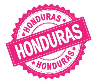 Honduras pembe metin damgası, zig zag kenarlıklı yuvarlak.
