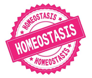 Homeostasis pembe metin damgası, zig zag kenarlıklı yuvarlak.