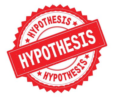 Hipotez kırmızı metin damgası, zig zag kenarlıklı yuvarlak.