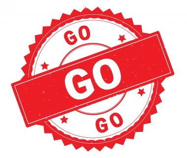 Kırmızı metin damgası, zig zag kenarlıklı yuvarlak.