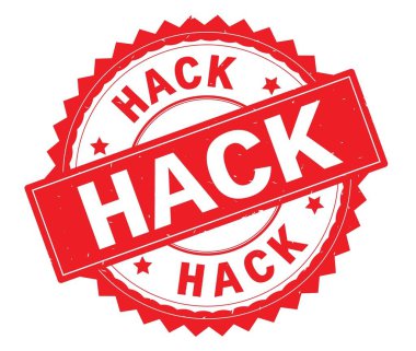 Kesmek kırmızı metin damgası, zig zag kenarlıklı yuvarlak.