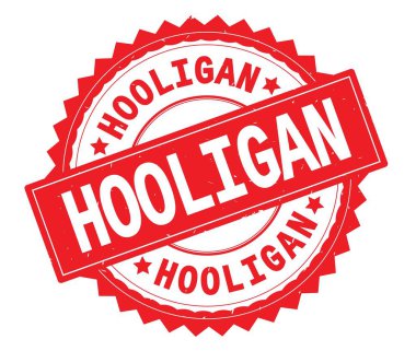 Holigan kırmızı metin damgası, zig zag kenarlıklı yuvarlak.