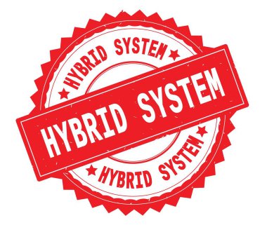 Hibrid sistem kırmızı metin damgası, zig zag kenarlıklı yuvarlak.