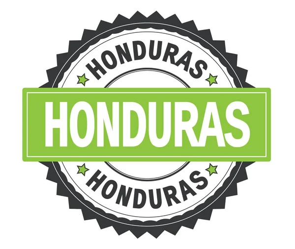 HONDURAS texte sur timbre rond gris et vert, avec bordure zig zag — Photo