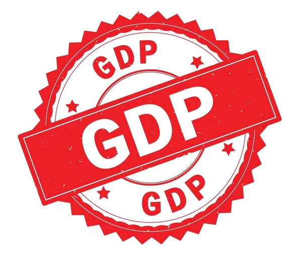 Красный текст ВВП круглый штамп, с зигзагообразной границей . — стоковое фото