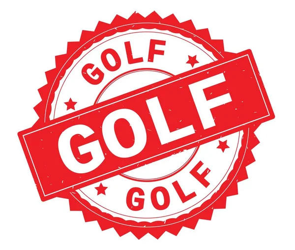 Golf červený text kulaté razítko s cik cak hranice. — Stock fotografie