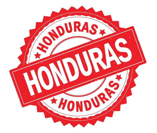 Honduras röd text rund stämpel, med zig zag kant. — Stockfoto