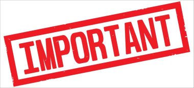 Kırmızı renkli dikdörtgen vintage dokulu damga işareti üzerinde önemli metin.