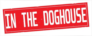 Köpek kulübesi metinde tam kırmızı dikdörtgen damgası işareti dokulu.
