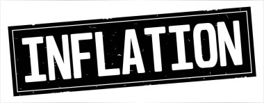 Tam siyah dikdörtgen vintage dokulu damga işareti üzerinde enflasyon metin.
