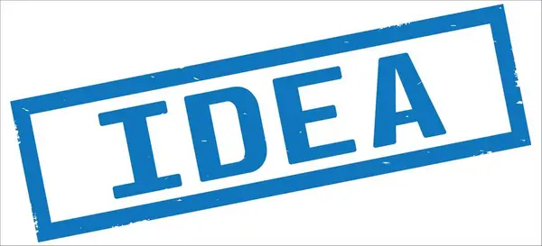 파란색 테두리 사각형 빈티지 질감된 스탬프 아이디어 텍스트 — 스톡 사진