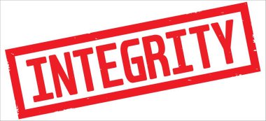 Kırmızı renkli dikdörtgen vintage dokulu damga işareti bütünlük metin.