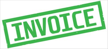 Yeşil sınır dikdörtgen vintage dokulu damga işareti olarak fatura metni.