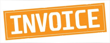 Tam turuncu dikdörtgen vintage dokulu damga işareti olarak fatura metni.