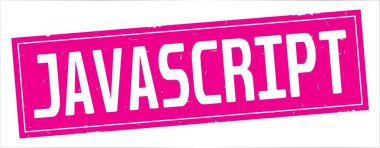 Tam pembe dikdörtgen vintage dokulu damga işareti üzerinde JavaScript metin.