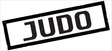 Siyah kenarlık dikdörtgeni vintage dokulu damga işareti judo metin.