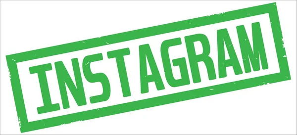 Testo Instagram Sul Bordo Verde Rettangolo Vintage Timbro Testurizzato Segno — Foto Stock