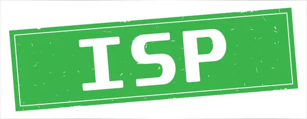 Isp 在全绿色长方形老式纹理邮票标志 — 图库照片