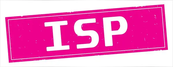 Isp Text Full Rosa Rektangel Vintage Texturerat Stämpel Tecken — Stockfoto