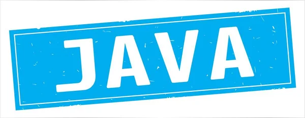 Java Текст Знак Повної Блакитного Прямокутник Vintage Текстурованою Штамп — стокове фото