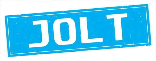 Jolt Text Full Cyan Rektangel Vintage Texturerat Stämpel Tecken — Stockfoto