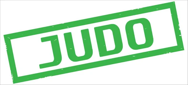 Judo Text Grön Ram Rektangel Vintage Texturerat Stämpel Tecken — Stockfoto