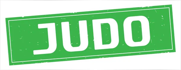 Judo Text Full Grön Rektangel Vintage Texturerat Stämpel Tecken — Stockfoto