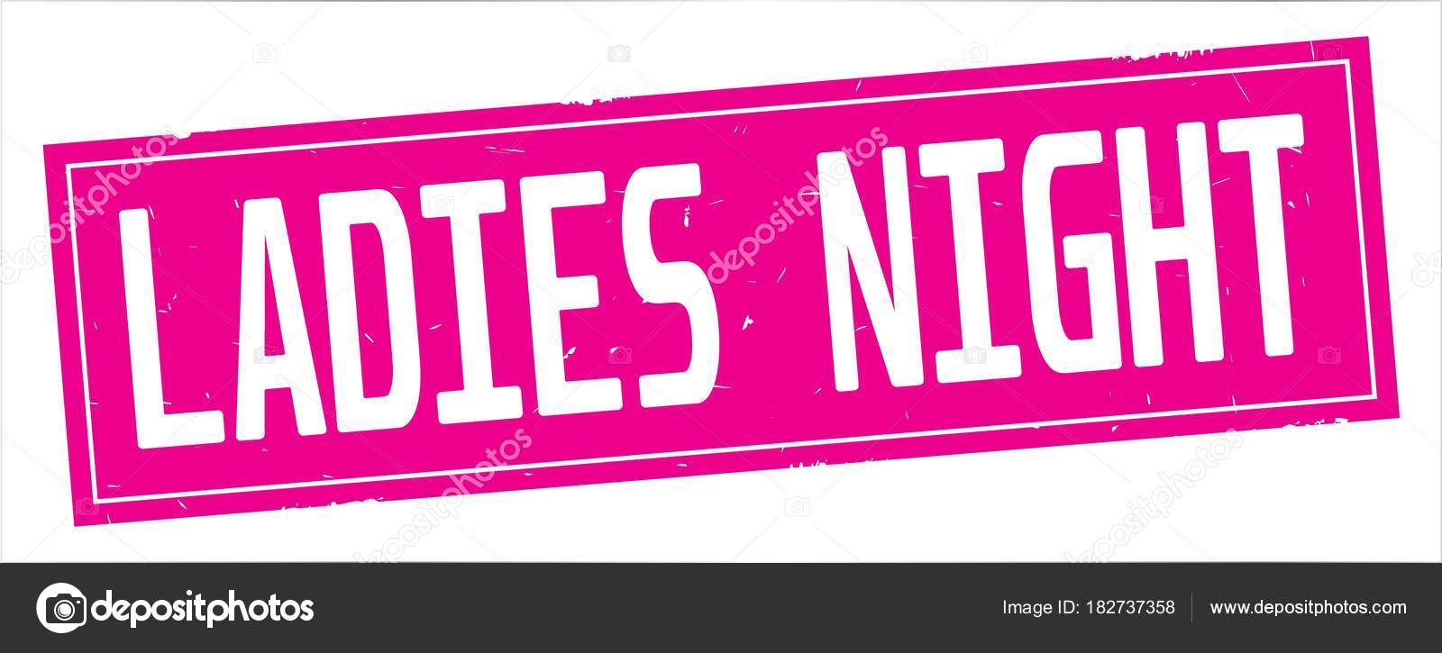 Ladies Night Text Auf Rosa Rechteck Stempel Stockfoto C Outchill