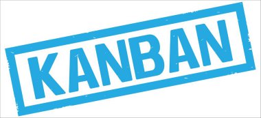 Kanban metin, camgöbeği dikdörtgen kenarlık damgası.