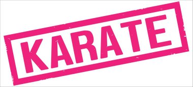 Karate metin, pembe dikdörtgen kenarlık damgası.