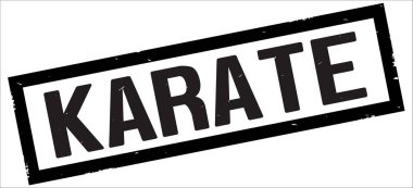 Karate metin, siyah dikdörtgen kenarlık damgası.