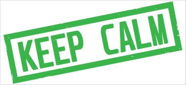 Yeşil dikdörtgen kenarlık damgası sakin metni koru.