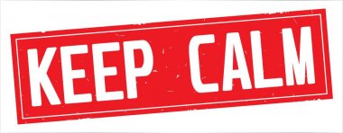 Sakin metni, tam kırmızı dikdörtgen damgası koru.