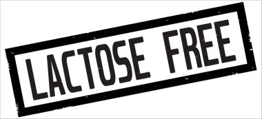 Laktoz ücretsiz metin, siyah dikdörtgen kenarlık damgası.