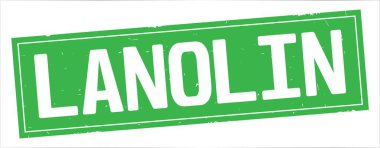 Lanolin metni, tam yeşil dikdörtgen damgası.
