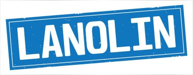 Lanolin metni, tam mavi dikdörtgen damgası.